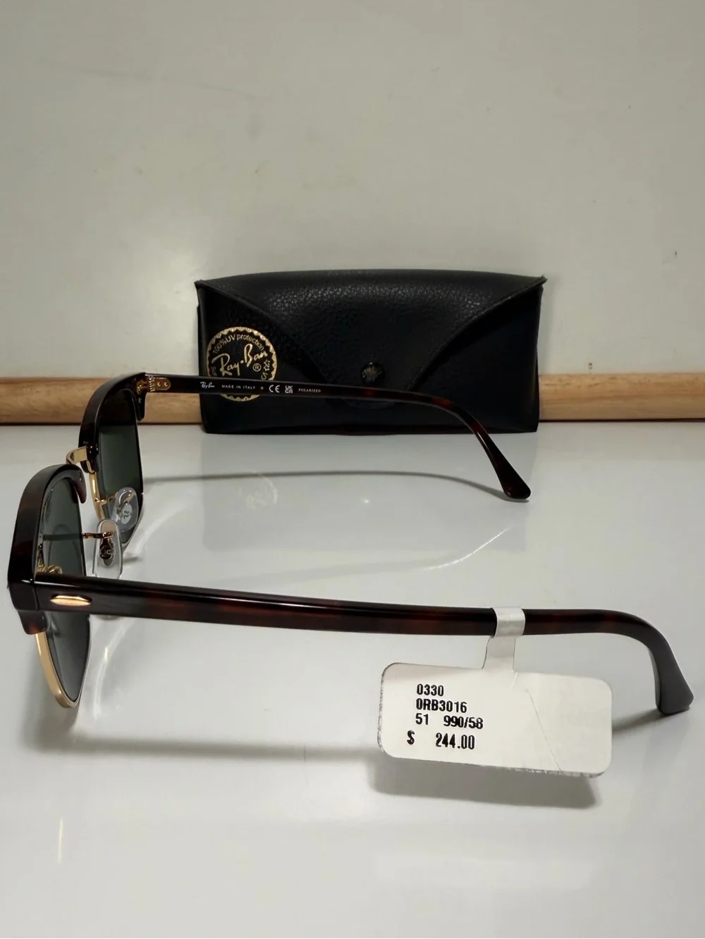 Ray-Ban Polarized Classic Clubmaster Sunglasses, 51mm NWT
